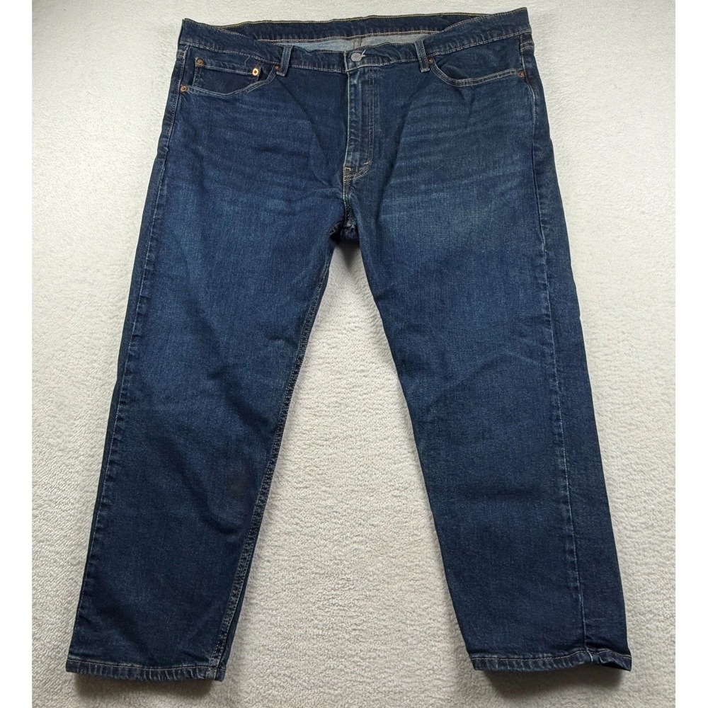 Levi's 502‎ Jeans Mens 44x28 Blue Denim Stretch Everyday Wear Comfort Taper Leg